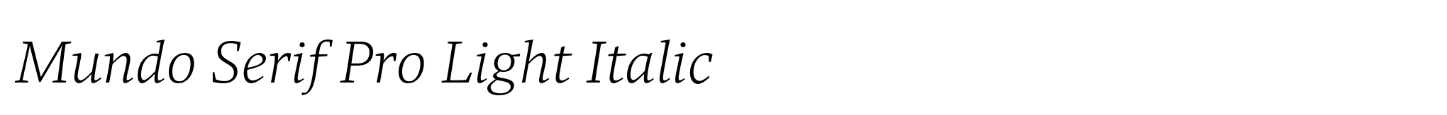 Mundo Serif Pro Light Italic image